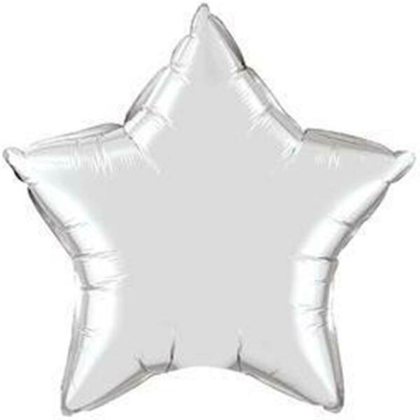 Mayflower Distributing 4 in. Silver Star Flat Foil Balloon 3073